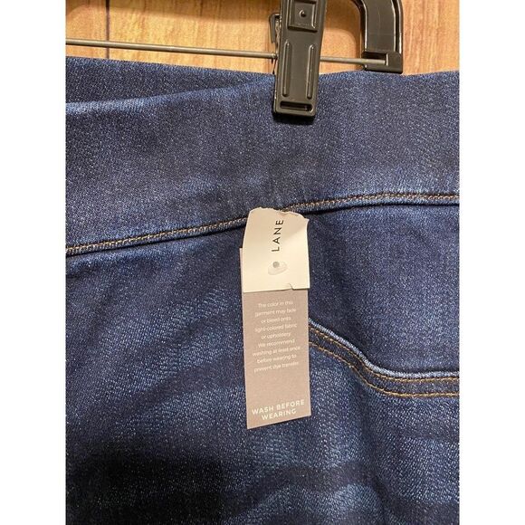 Lane Bryant 22 Pull-On High-Rise Rhinestone Embellished Jegging NWT Blue Demin - Picture 8 of 11